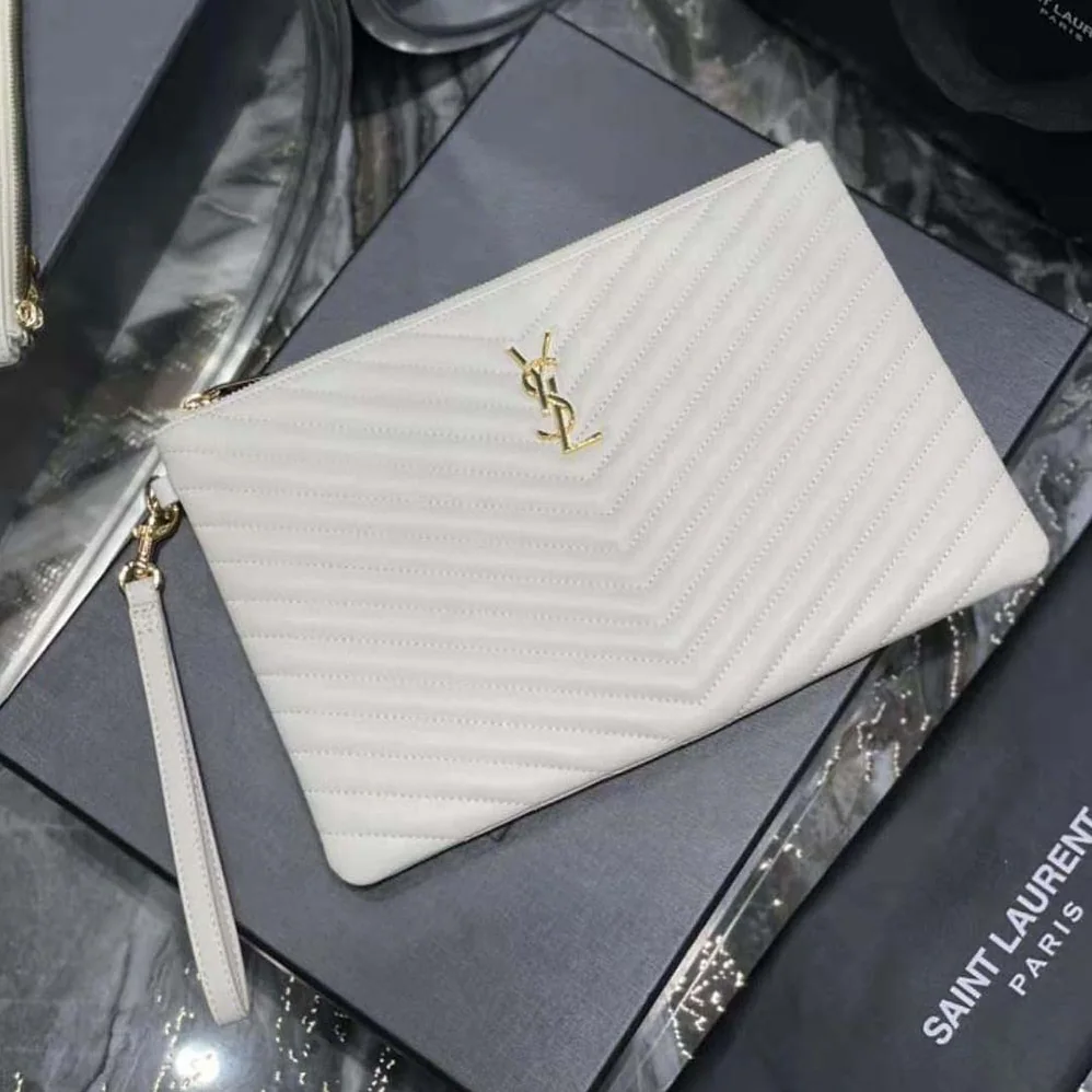 Saint Laurent YSL Cassandre Matelassé Tablet Pouch in Quilted Leather for Women Saint Laurent YSL Cassandre Matelassé Tablet Pouch in Quilted Leather for Women