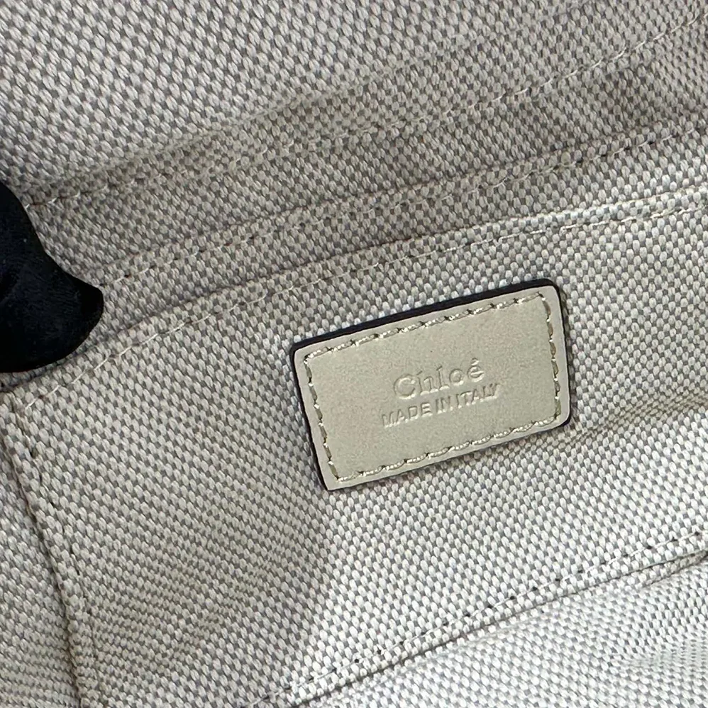 Chloe Small Camera Bag in Shiny Leather for Women in Beige