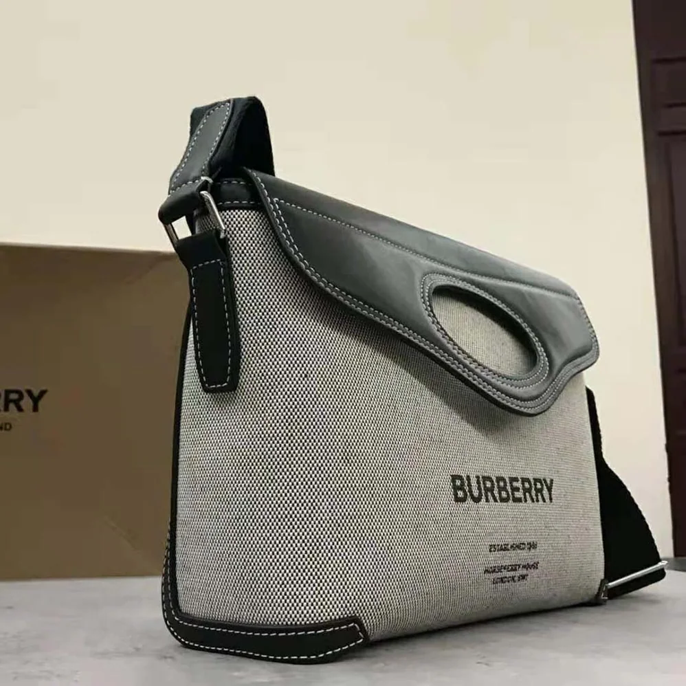 Burberry Horseferry Print Canvas Pocket Messenger Bag for Men