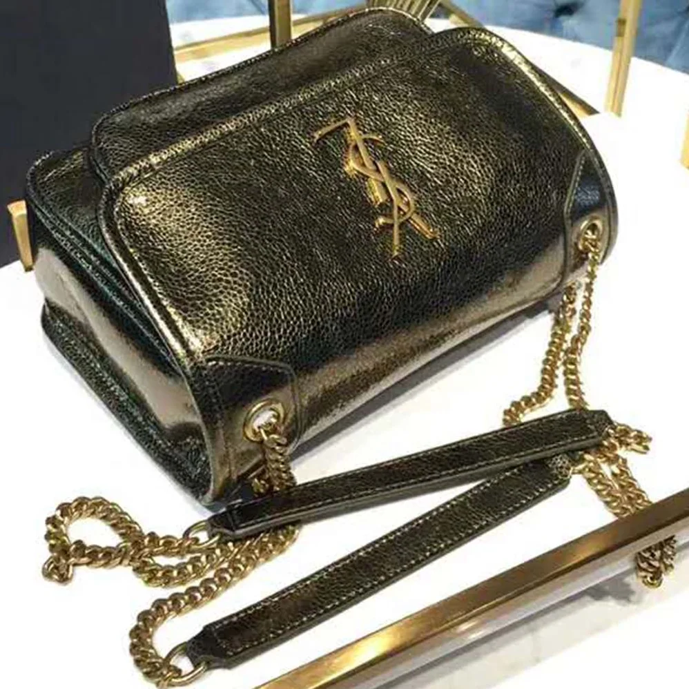 Saint Laurent YSL Niki Baby in Metallic Leather for Women in Black