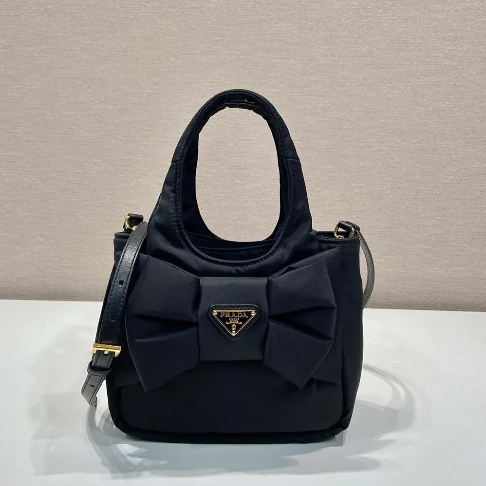 Prada Padded Re-Nylon Mini for Women in bag with Bow