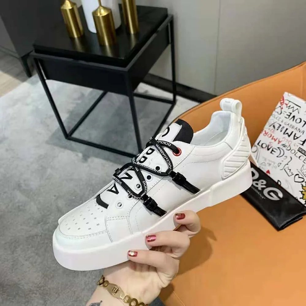 Dolce Gabbana D&G Portofino Sneakers in Calfskin and Patent Leather for Unisex Dolce Gabbana D&G Portofino Sneakers in Calfskin and Patent Leather for Unisex