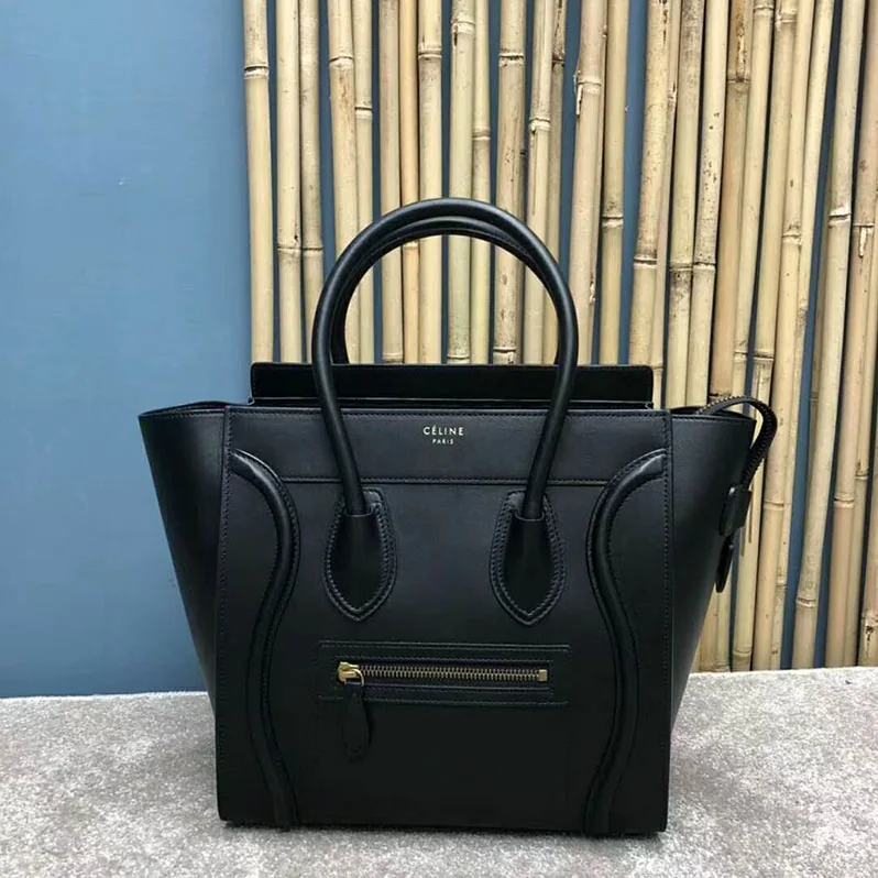 Celine Micro Luggage Handbag in Smooth Calfskin for Women in Black Celine Micro Luggage Handbag in Smooth Calfskin for Women in Black