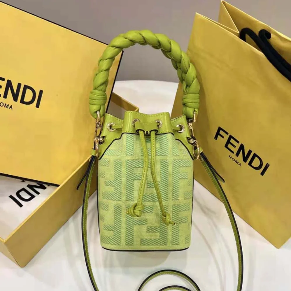 Fendi Mon Tresor Acid Green FF Canvas Mini for Women in bag Fendi Mon Tresor Acid Green FF Canvas Mini for Women in bag
