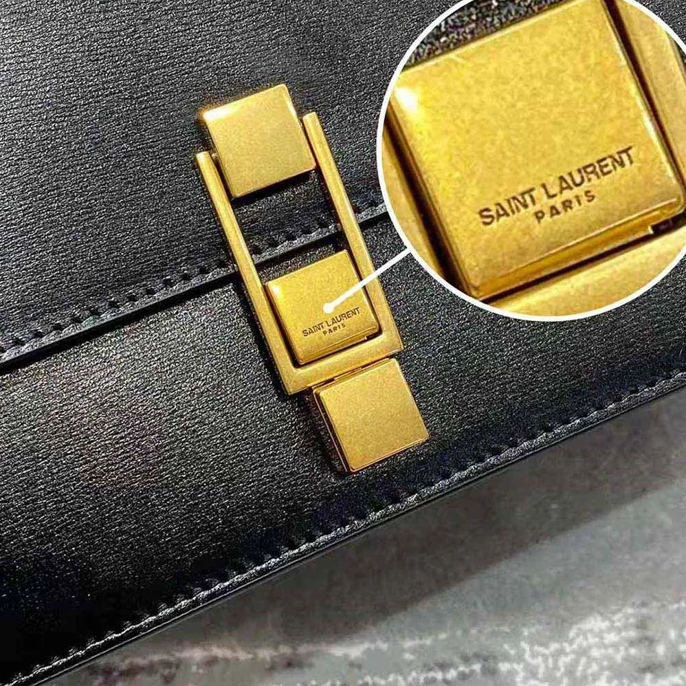Saint Laurent YSL Le Carre Satchel in Box Saint Laurent Lleather for Women in Black