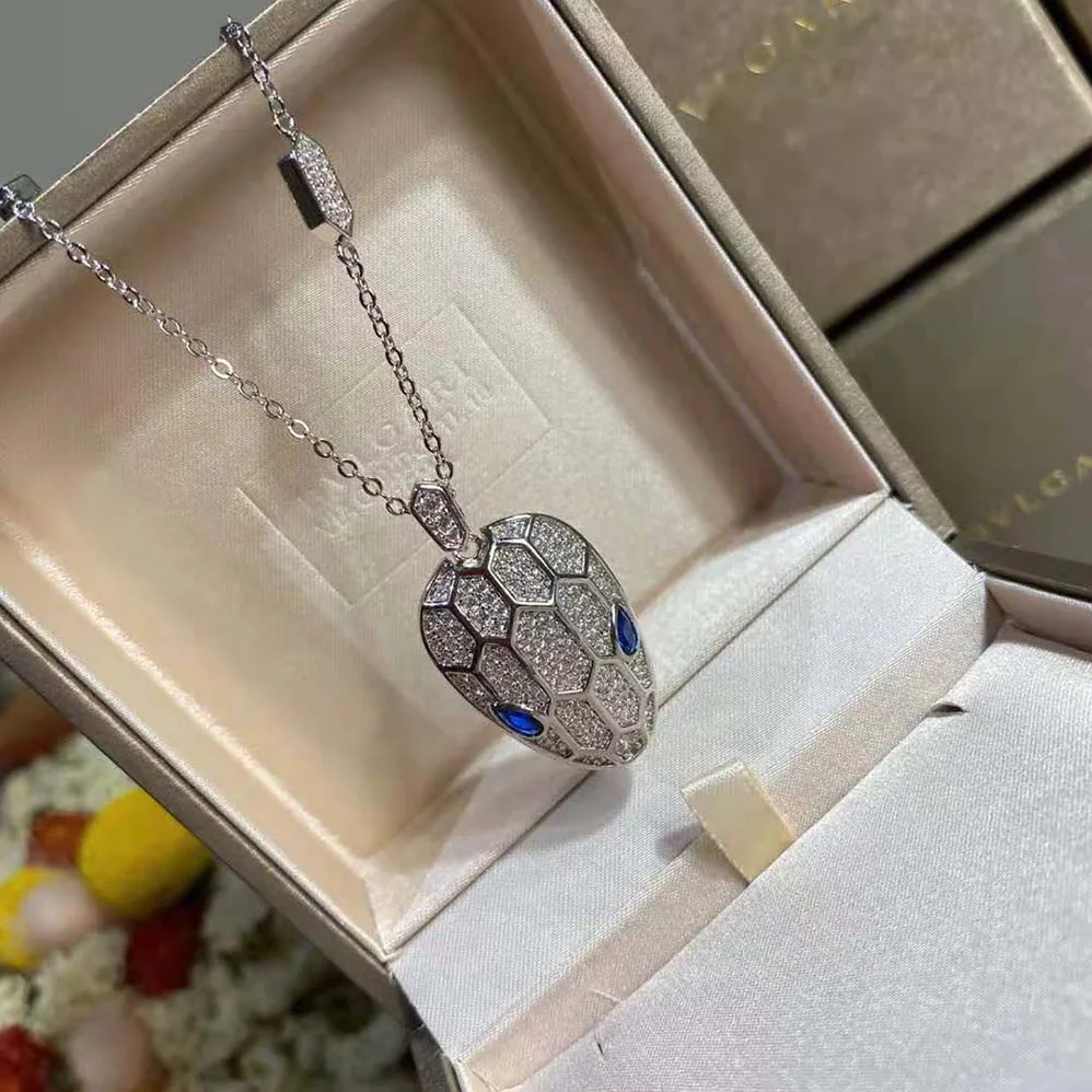 Bvlgari Serpenti Necklace in 18 KT White Gold for Women