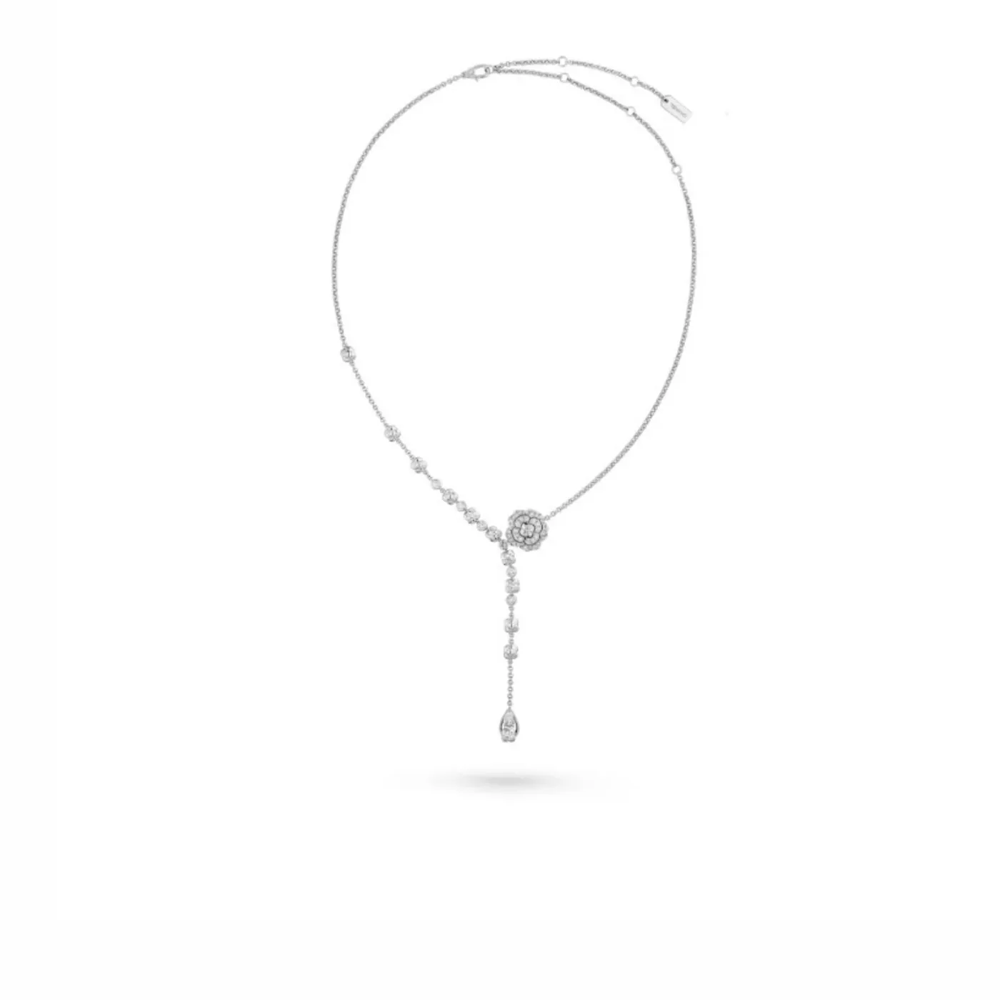 Chanel Bouton De Camélia Necklace White Gold