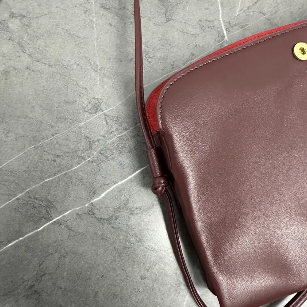Celine Trio Flap In Smooth Lambskin for Women in Maroon Celine Trio Flap In Smooth Lambskin for Women in Maroon