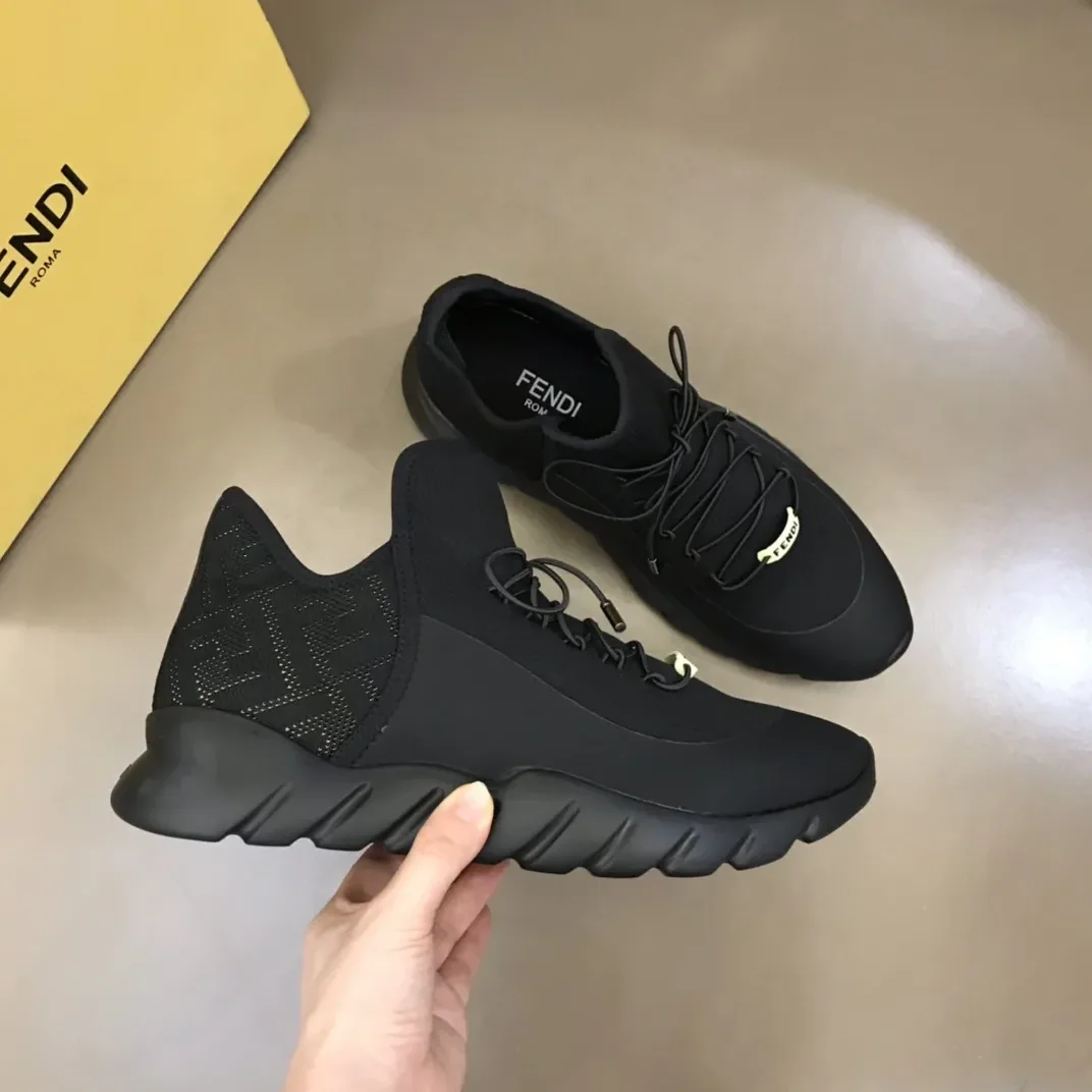 Fendi FD Technical Mesh High in Tops Sneakers Black Fendi FD Technical Mesh High in Tops Sneakers Black