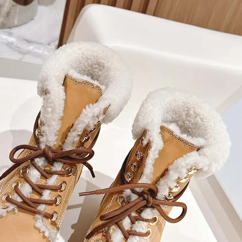 Celine Kurt Lace-up Mid Boot in Nubuck Calfskin and Shearling for Unisex Celine Kurt Lace-up Mid Boot in Nubuck Calfskin and Shearling for Unisex