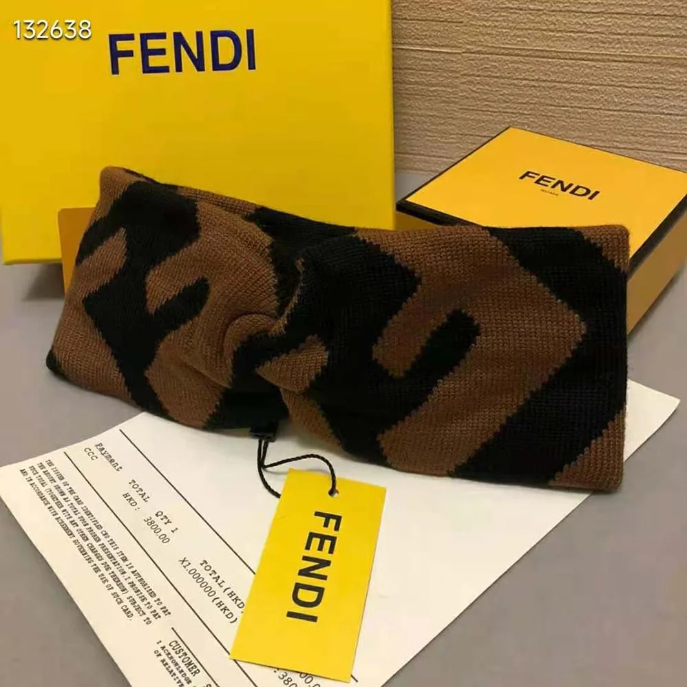 Fendi FF Band Multicolor Wool and Viscose Band for Women Fendi FF Band Multicolor Wool and Viscose Band for Women