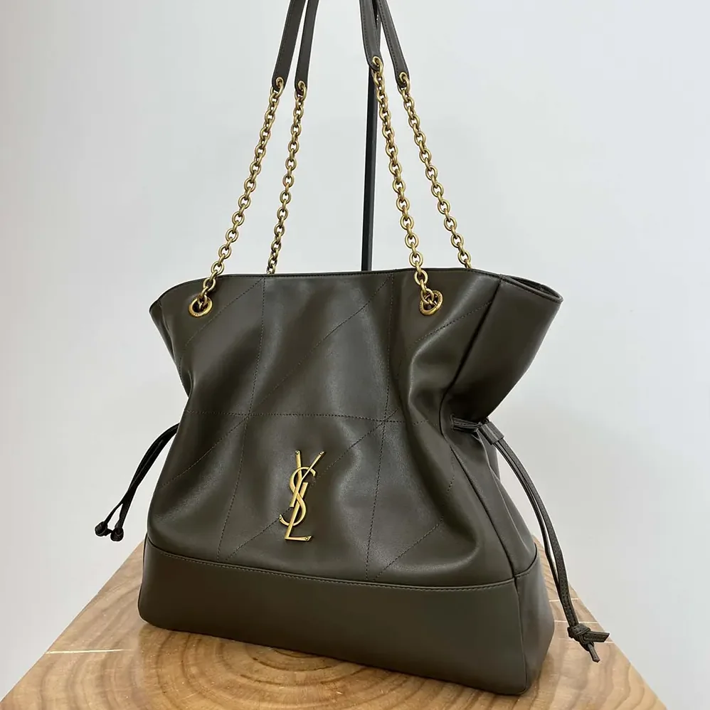 Saint Laurent YSL Jamie Shopping in Lambskin for Women in Dark Green Saint Laurent YSL Jamie Shopping in Lambskin for Women in Dark Green