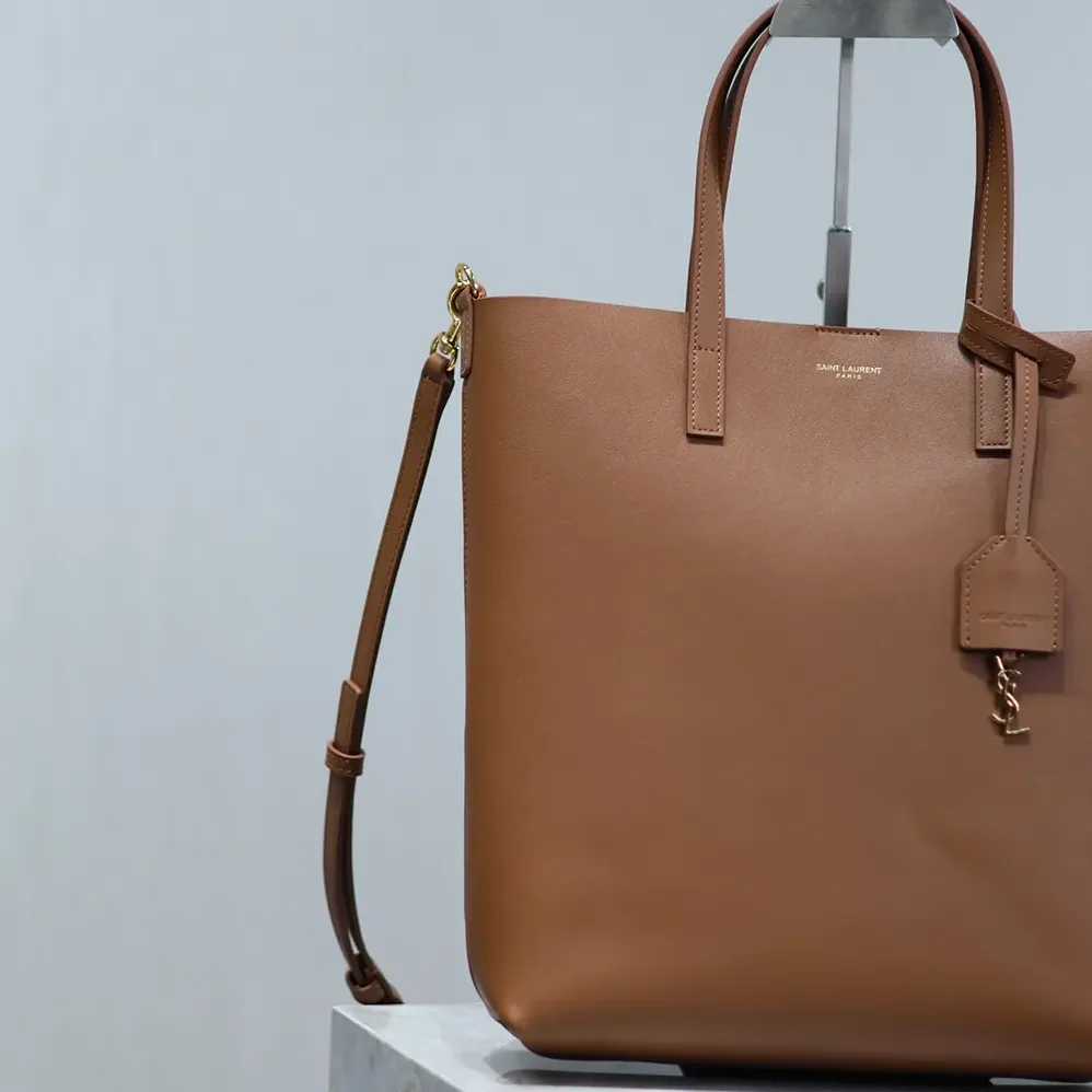 Saint Laurent YSL Shopping Saint Laurent Toy in Leather for Women in Brown