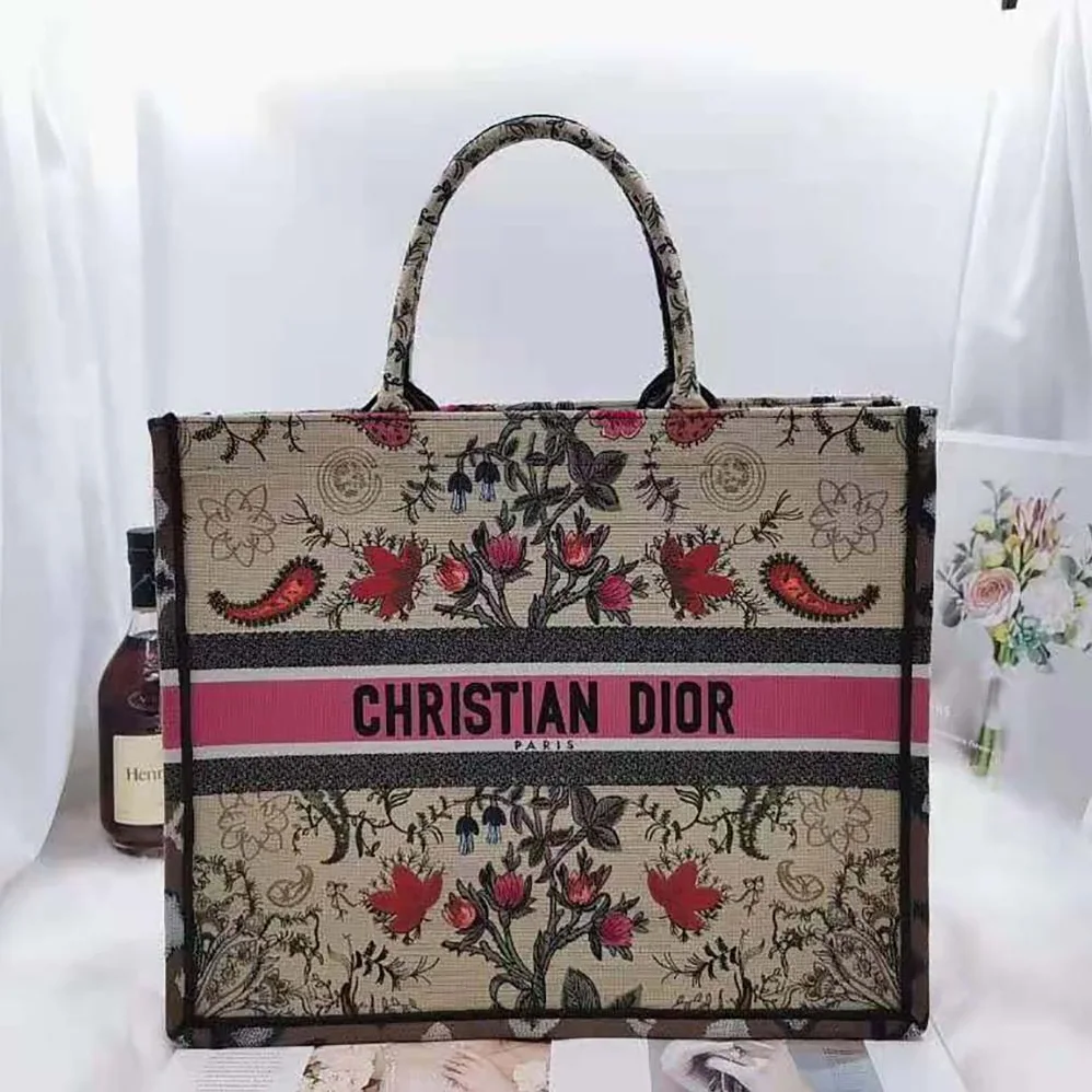 Dior Book Tote Multicolor Dior Flowers Embroidery for Women Dior Book Tote Multicolor Dior Flowers Embroidery for Women