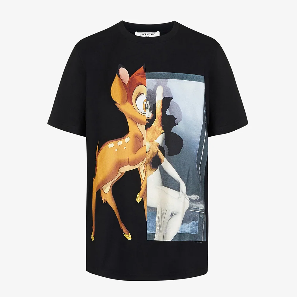 Givenchy Oversized Bambi Printed T-Shirt for Men in Black Givenchy Oversized Bambi Printed T-Shirt for Men in Black