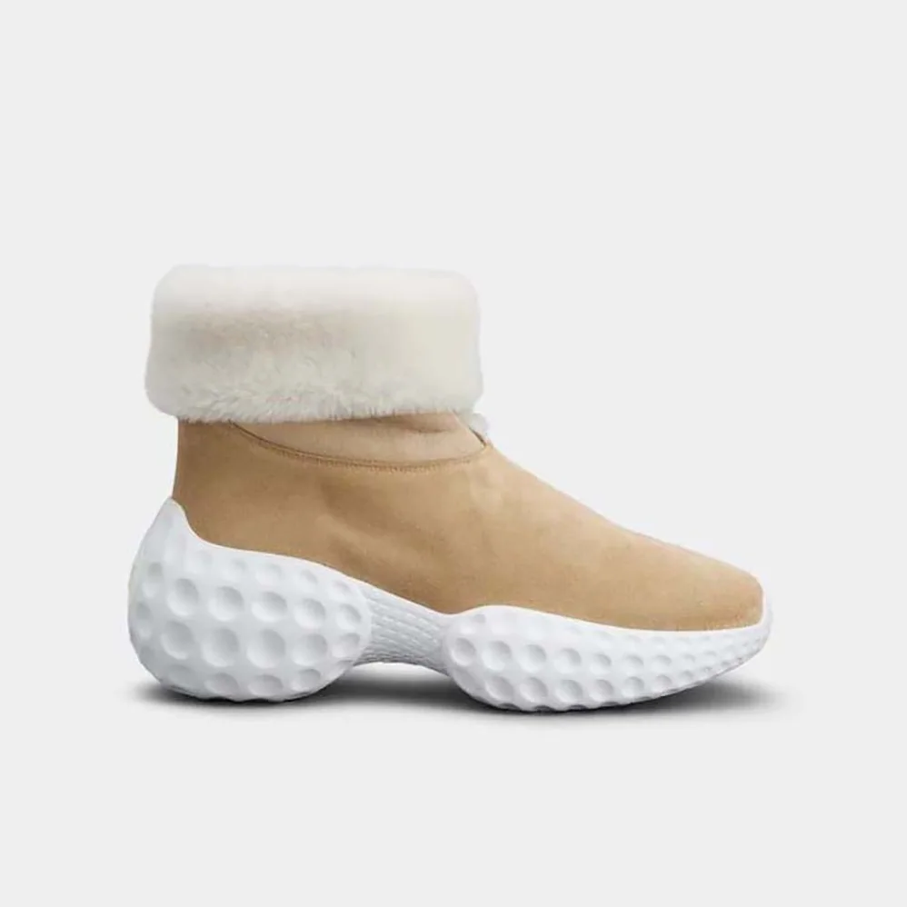 Roger Vivier Viv' Run Light Fur Ankle Boots in Suede for Women Roger Vivier Viv' Run Light Fur Ankle Boots in Suede for Women