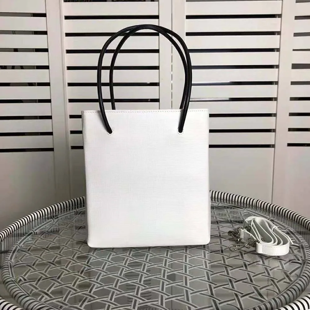 Balenciaga Shopping XXS North South Tote Bag in Squared Calfskin Bag for Women in White Balenciaga Shopping XXS North South Tote Bag in Squared Calfskin Bag for Women in White