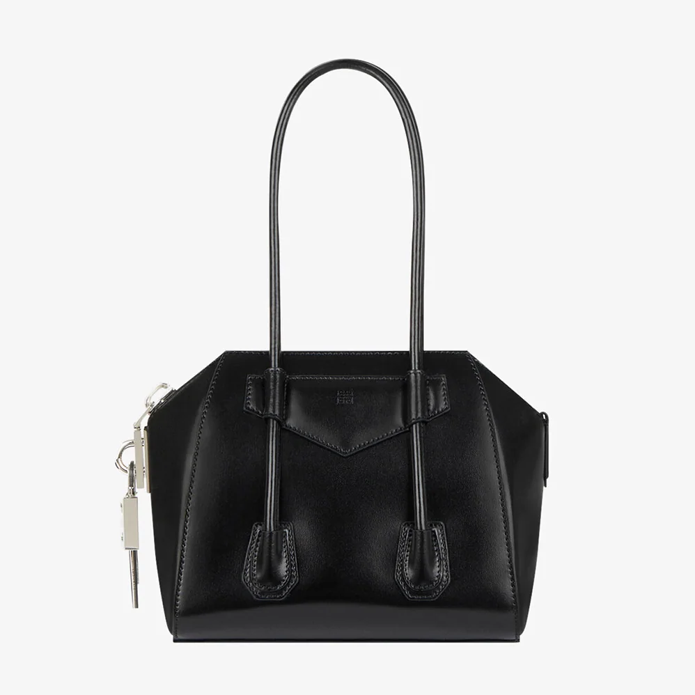Givenchy Mini Antigona Lock in Box Leather for Women in Black Givenchy Mini Antigona Lock in Box Leather for Women in Black