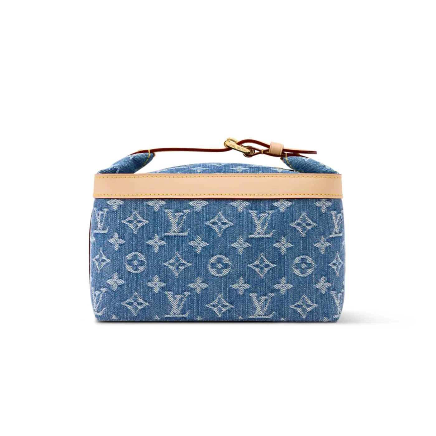 Louis Vuitton Cruiser Toiletry Top Handle Bag in Blue Denim Gold Hardware