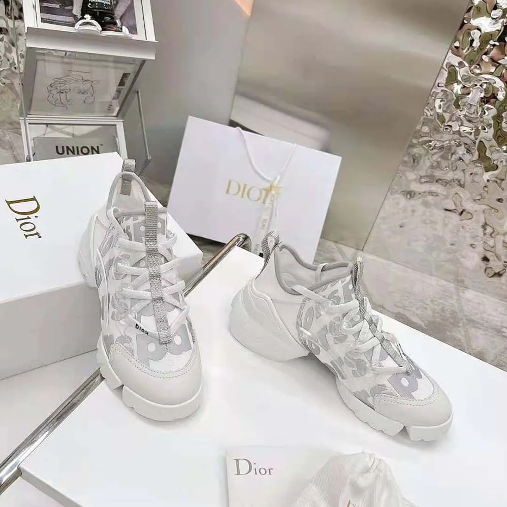 Dior D-connect Sneaker White Dior Spatial Printed Reflective Technical Fabric for Women Dior D-connect Sneaker White Dior Spatial Printed Reflective Technical Fabric for Women