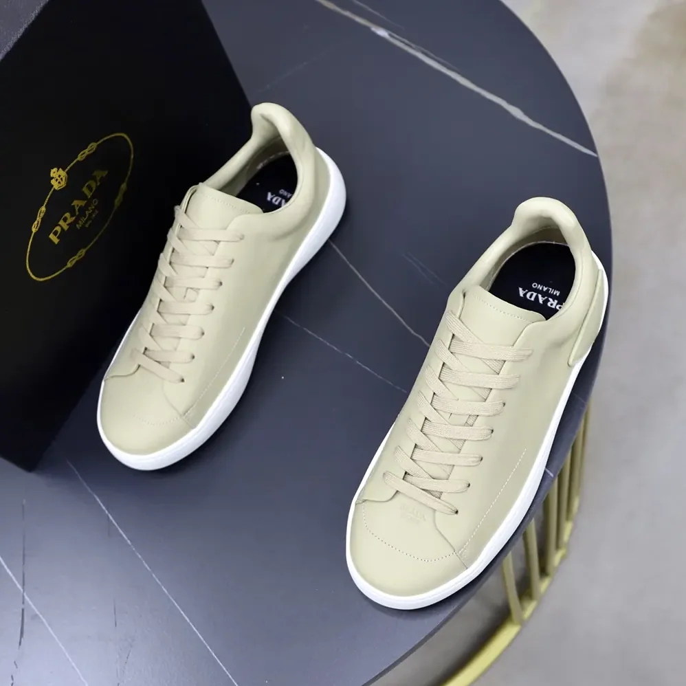 Prada Court Leather Sneakers for Unisex in Desert Beige Prada Court Leather Sneakers for Unisex in Desert Beige