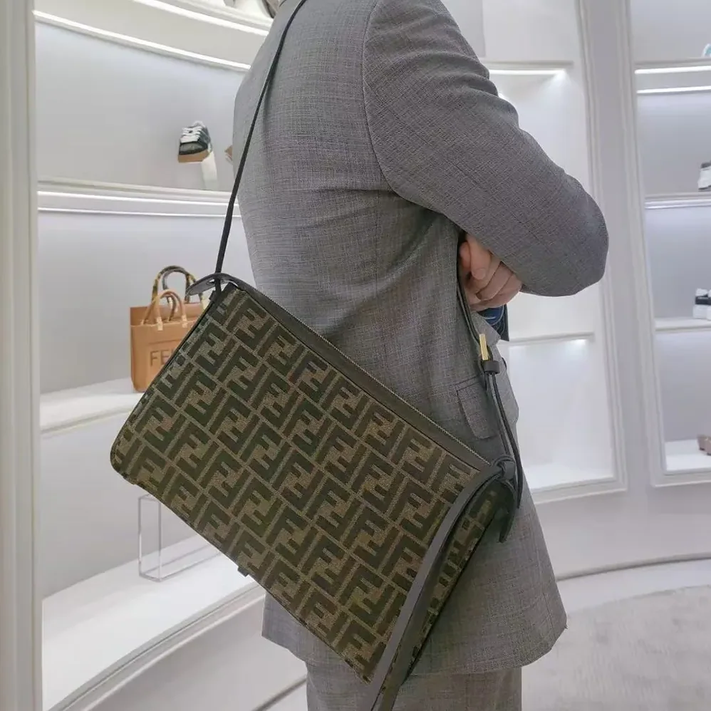 Fendi Simply FF Shoulder Bag with Fendi Baguette Motif for Men Fendi Simply FF Shoulder Bag with Fendi Baguette Motif for Men