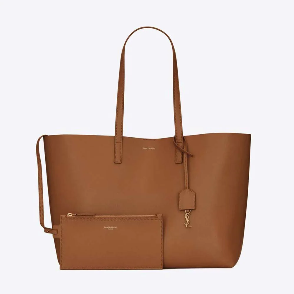 Saint Laurent YSL Shopping Saint Laurent E/W in Supple Leather for Women in Brown