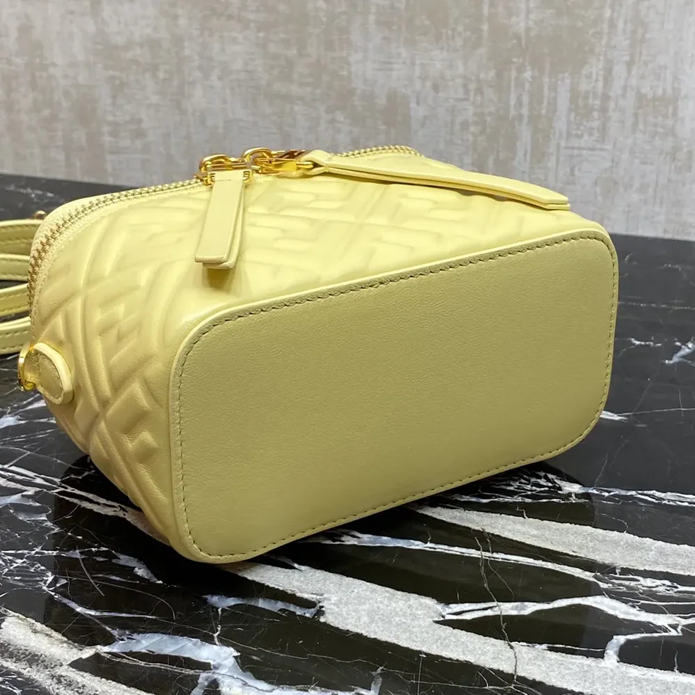 Fendi Vanity Yellow Nappa Leather Mini for Women in Bag With Ff Motif Fendi Vanity Yellow Nappa Leather Mini for Women in Bag With Ff Motif
