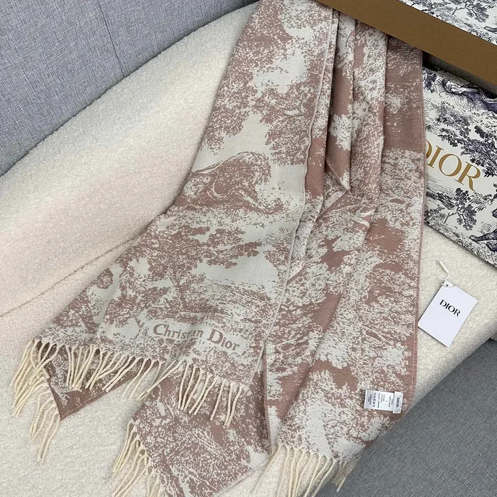Dior Toile de Jouy Sauvage Scarf Rose Des Vents Cashmere and Wool for Unisex Dior Toile de Jouy Sauvage Scarf Rose Des Vents Cashmere and Wool for Unisex