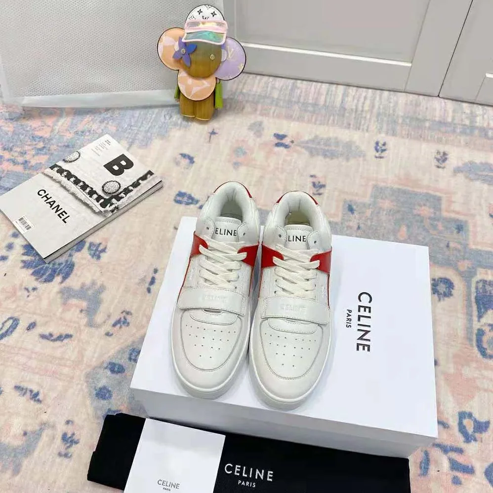 Celine CT-02 Mid Sneaker with Scratch in Calfskin for Men in Red