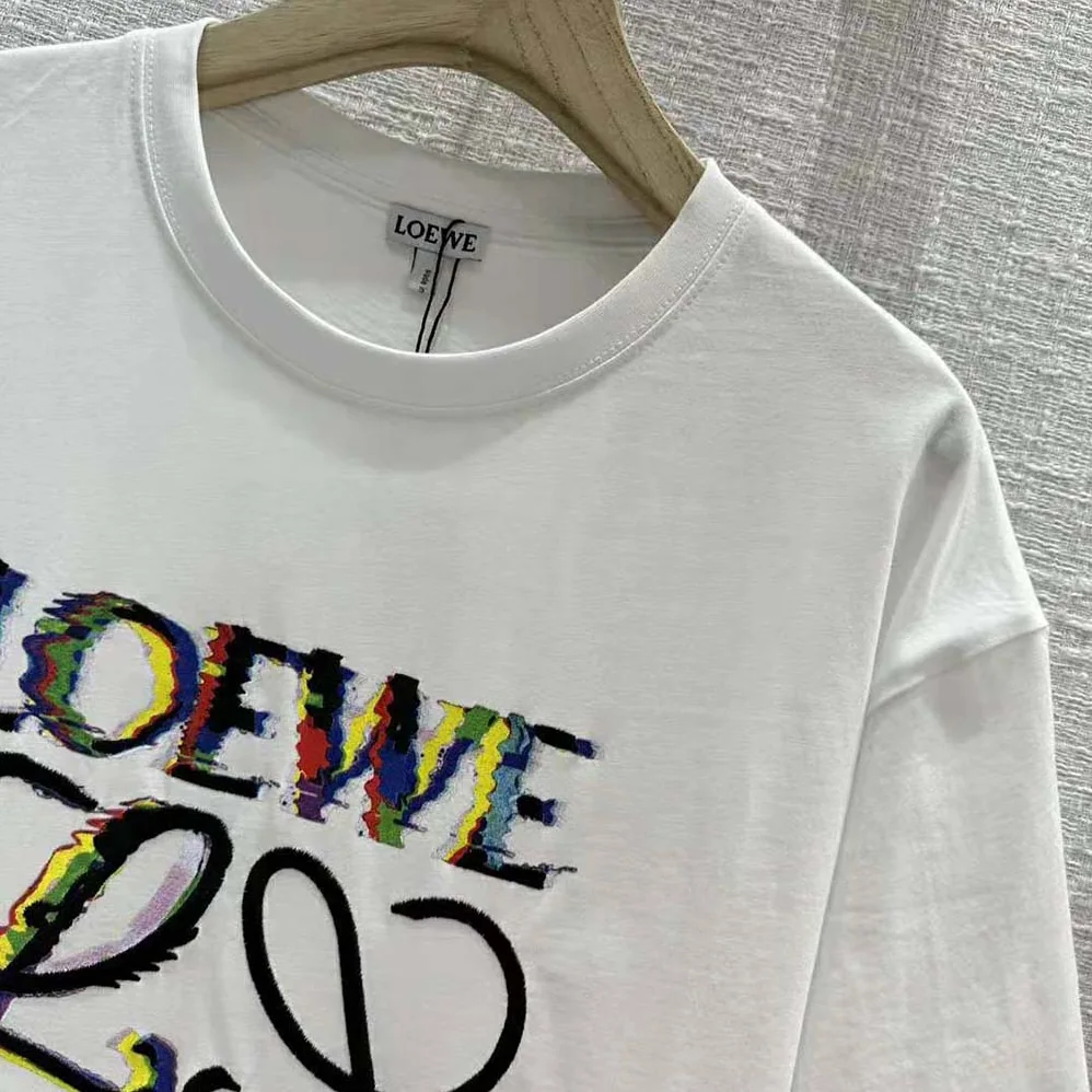 Loewe Glitch Anagram T-shirt in Cotton for Men in White
