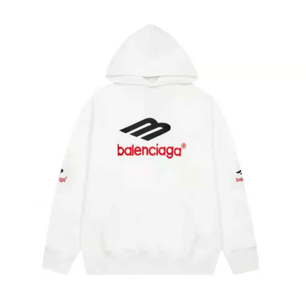 Balenciaga 3B Sports Icon Hoodie Oversized in White for Women