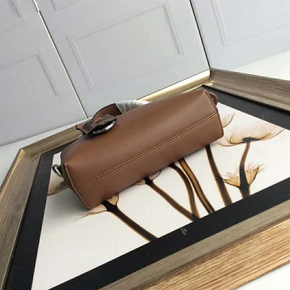 Fendi By the Way Mini Small Leather Boston Bag for Women in Brown Fendi By the Way Mini Small Leather Boston Bag for Women in Brown