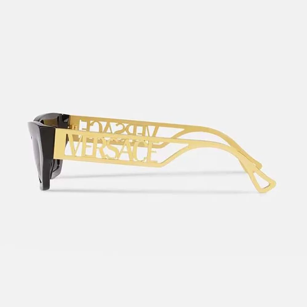 Versace 90s Vintage Logo Cat-Eye Sunglasses for Women in Black Versace 90s Vintage Logo Cat-Eye Sunglasses for Women in Black