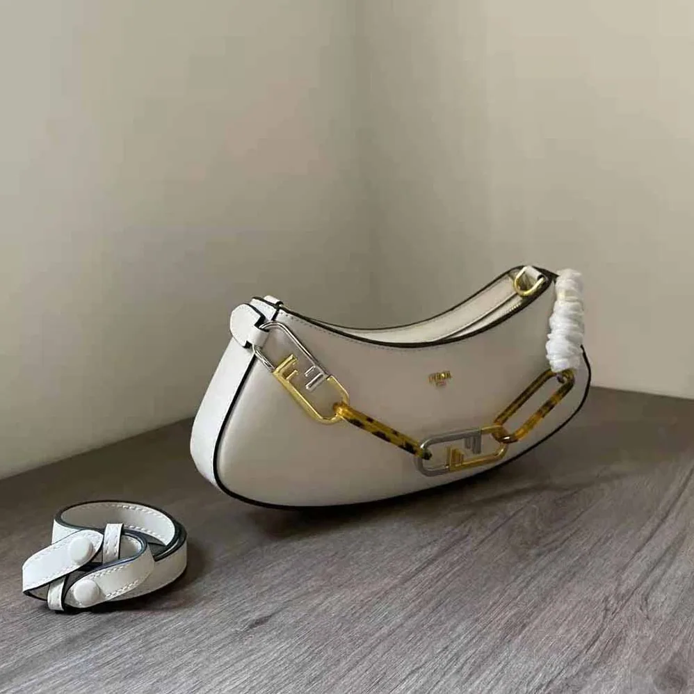 Fendi O'Lock Swing Camellia Leather Pouch for Women Fendi O'Lock Swing Camellia Leather Pouch for Women