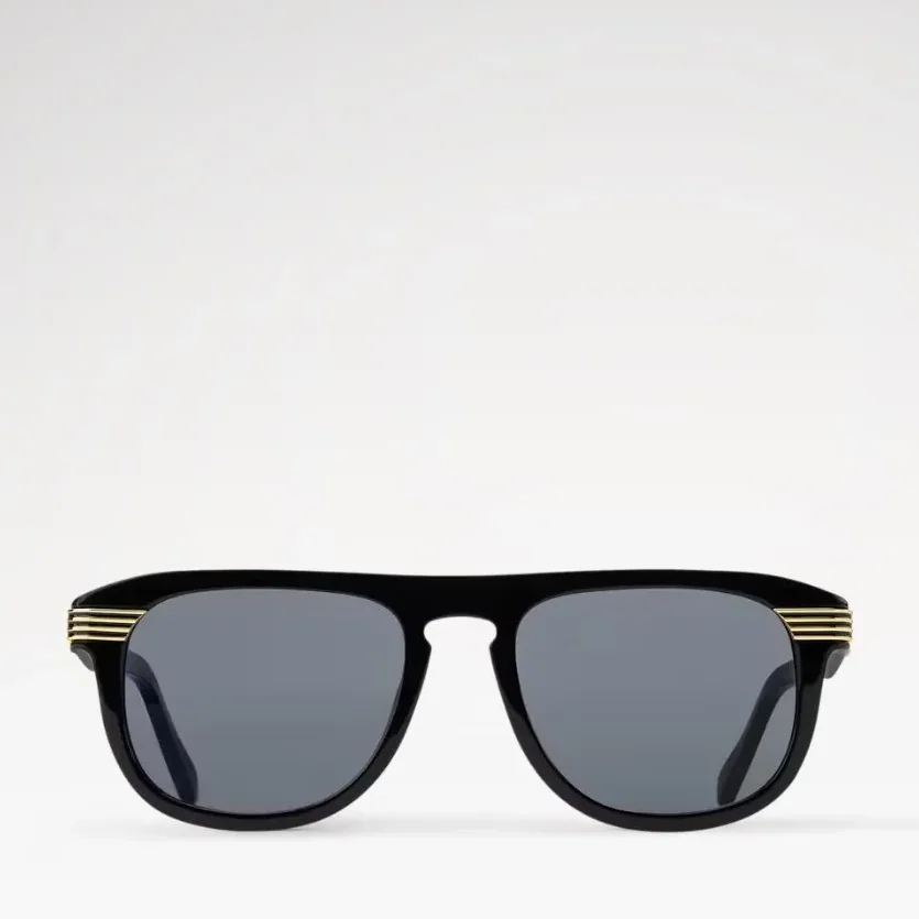 Louis Vuitton LV Slide Round Square Sunglasses Black