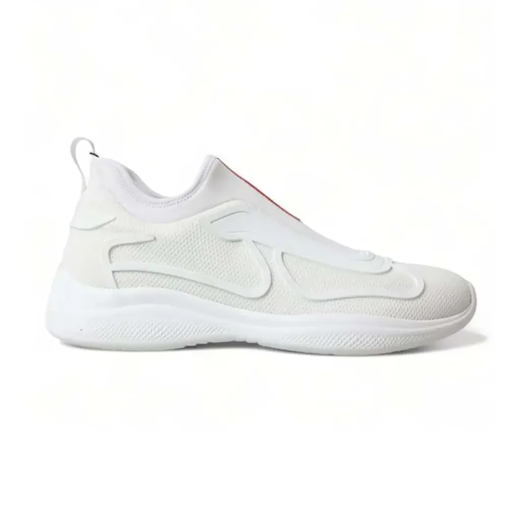 Prada Americas Cup Knit Slip-On for Men in White