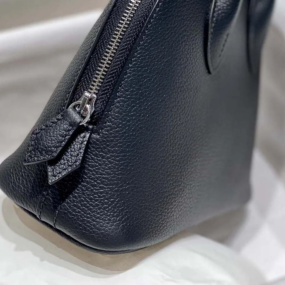Hermes Bolide 1923 Bag in Epsom Calfskin for Unisex in Black/Silver Hermes Bolide 1923 Bag in Epsom Calfskin for Unisex in Black/Silver