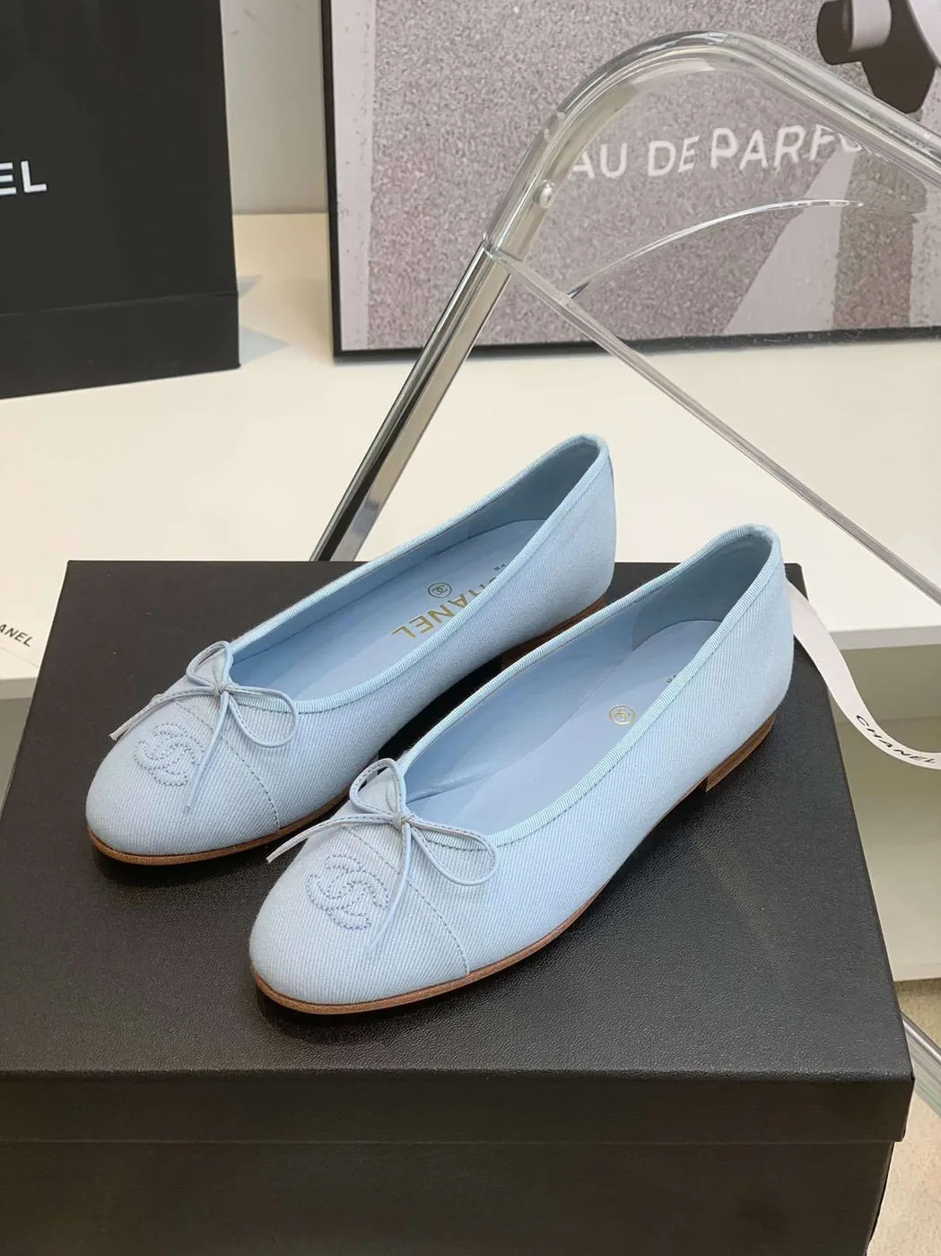 Chanel Ballet Flats Light Blue Chanel Ballet Flats Light Blue