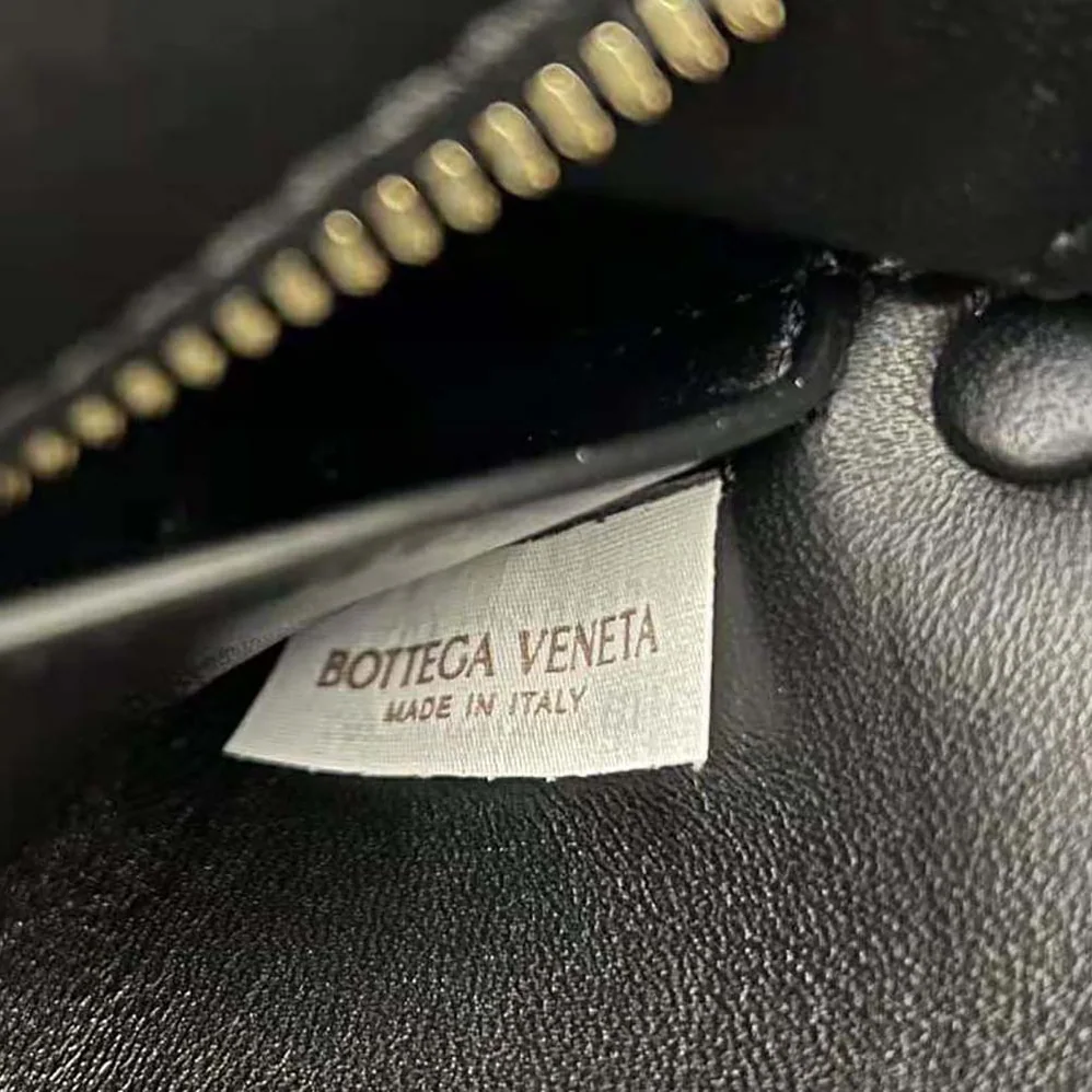 Bottega Veneta Small Brick Cassette Intreccio Leather Shoulder Bag for Women in Black
