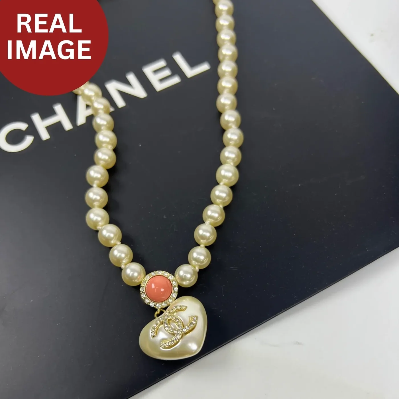 Chanel Love Pearl Necklace White