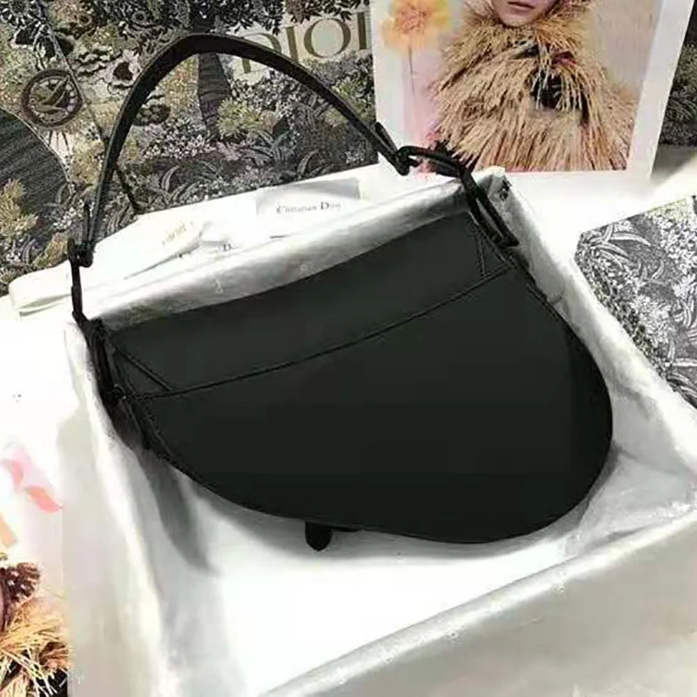 Dior Mini Saddle Bag Black Ultramatte Calfskin for Women