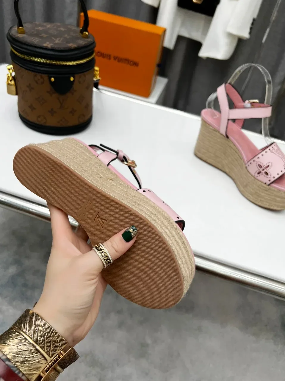 Louis Vuitton Starboard Wedge Sandal Pink for Women