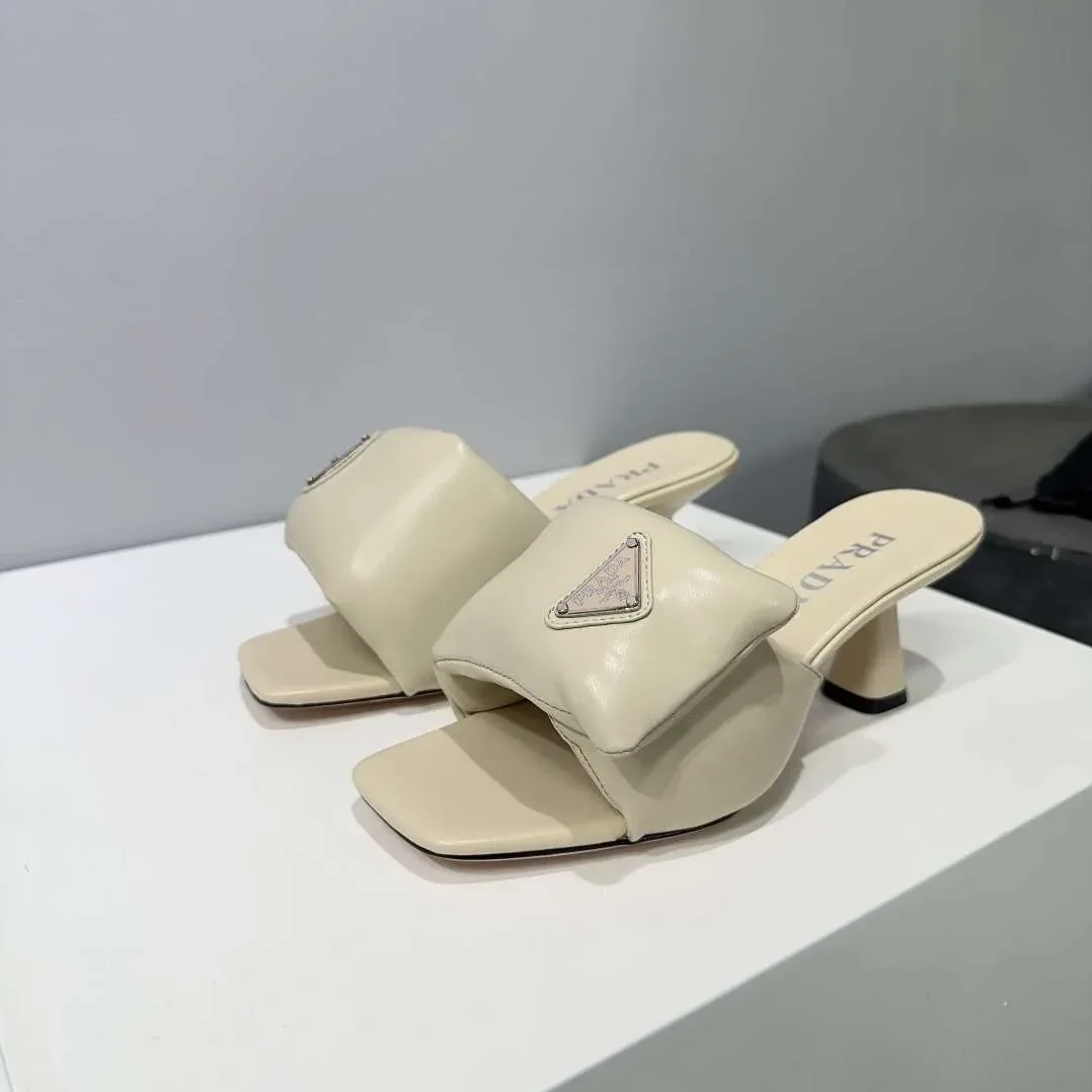 Prada Soft Padded Nappa Sandals Cream Prada Soft Padded Nappa Sandals Cream