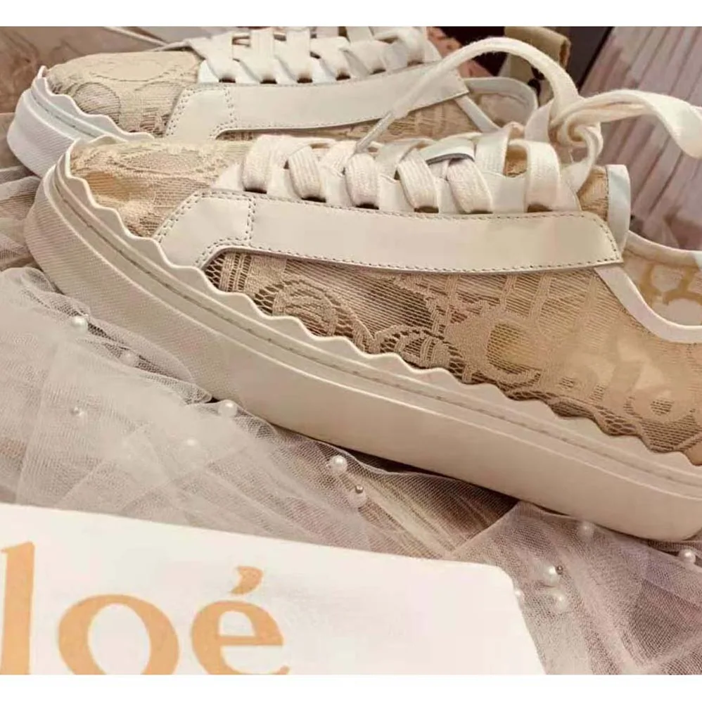 Chloe Lauren Sneaker in Lace for Women in Sandy