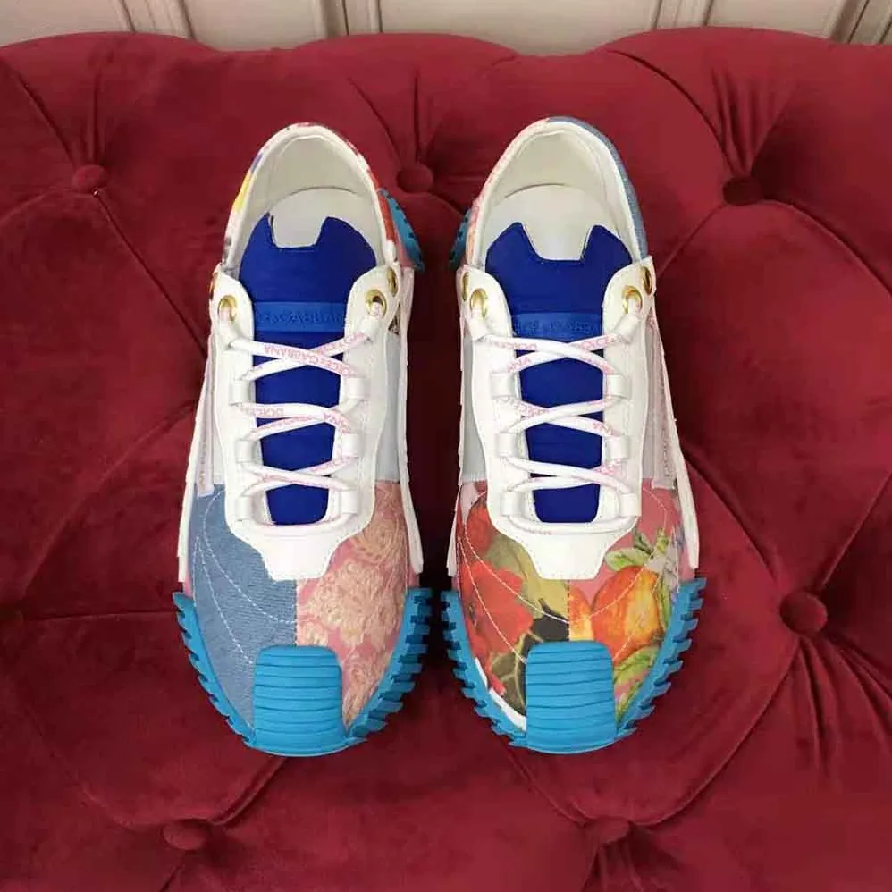 Dolce Gabbana D&G Patchwork Fabric NS1 Slip for Women in on Sneakers Dolce Gabbana D&G Patchwork Fabric NS1 Slip for Women in on Sneakers