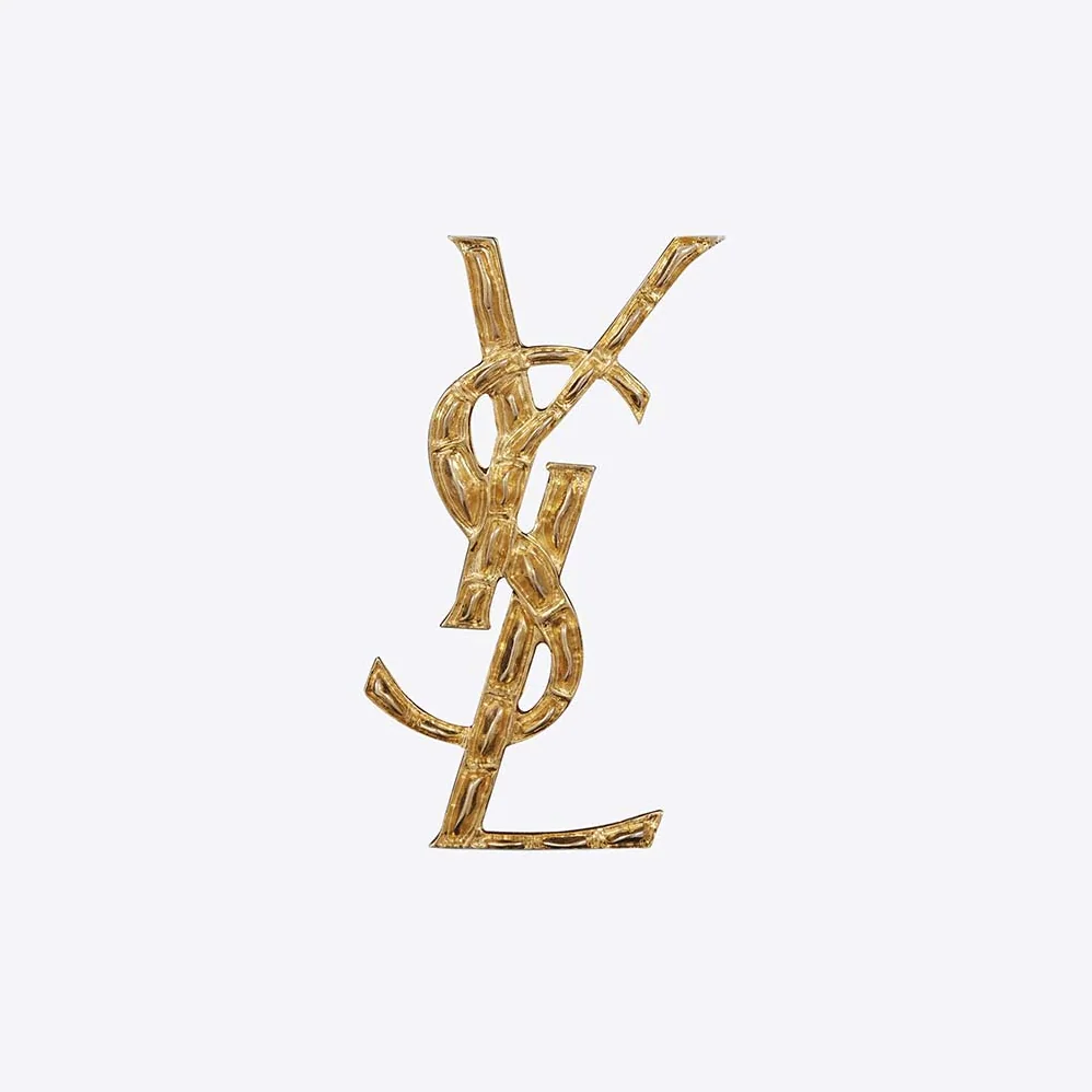 Saint Laurent YSL Opyum YSL Crocodile Brooch Gold Brass for Women Saint Laurent YSL Opyum YSL Crocodile Brooch Gold Brass for Women