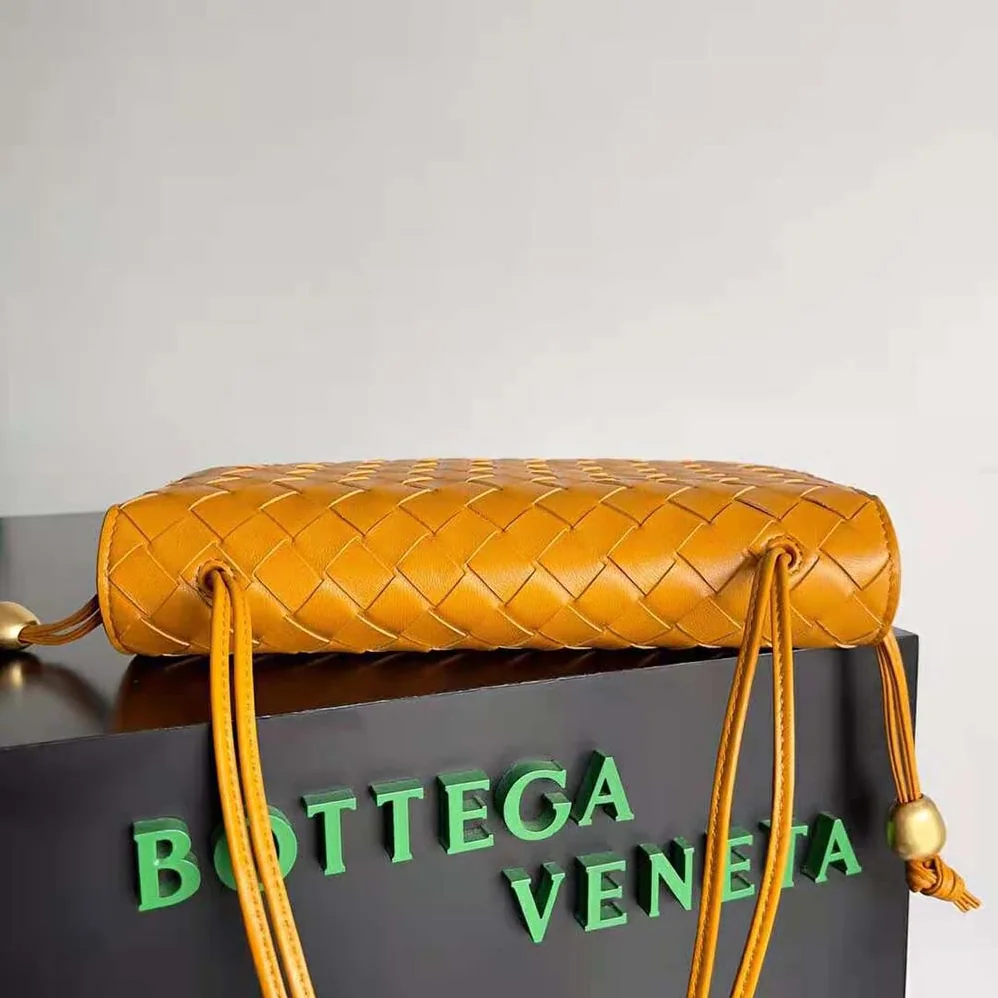 Bottega Veneta Trio Pouch On Strap Mini Intrecciato Leather Shoulder Bag for Women in Orange Bottega Veneta Trio Pouch On Strap Mini Intrecciato Leather Shoulder Bag for Women in Orange