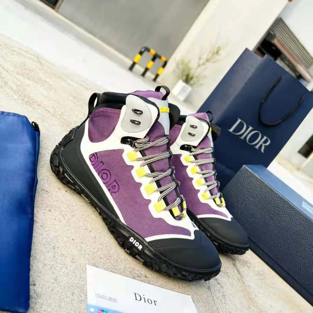 Dior Diorizon Hiking Boot Purple Technical Mesh with Black Rubber for Men Dior Diorizon Hiking Boot Purple Technical Mesh with Black Rubber for Men