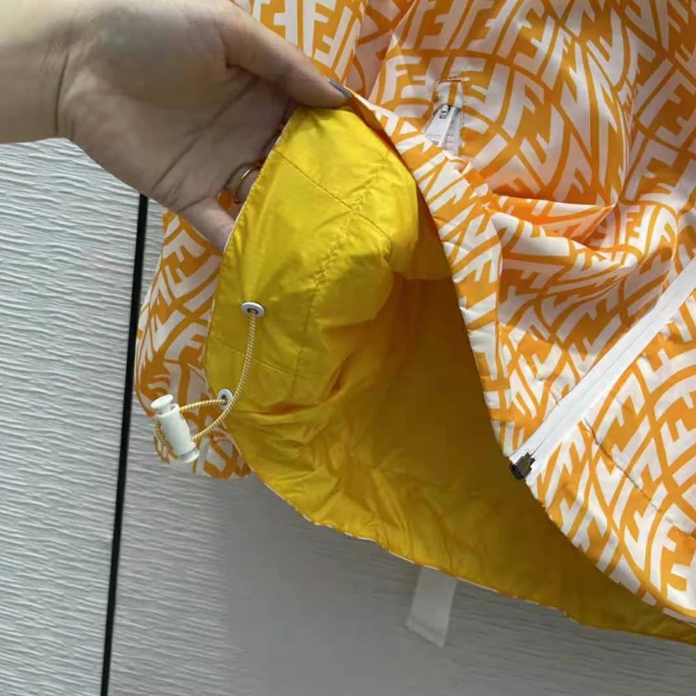 Fendi Windbreaker Yellow Nylon Jacket for Women Fendi Windbreaker Yellow Nylon Jacket for Women